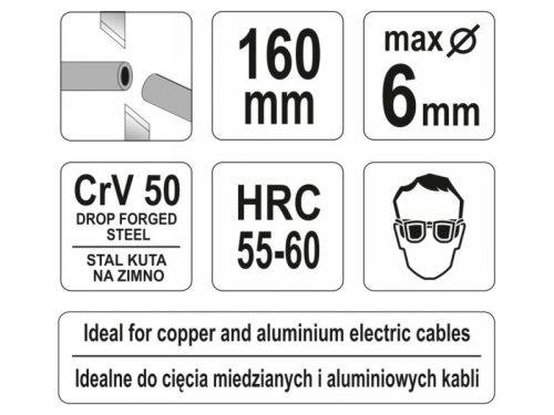 YATO Kábelvágó 160 mm