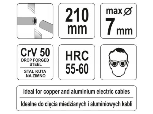 YATO Kábelvágó 210 mm