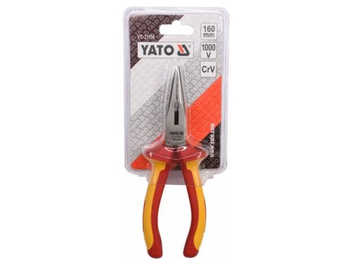 YATO Hosszúcsőrű fogó egyenes 160 mm 1000 V-ig szigetelt CrV