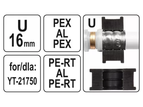 YATO Krimpelő betét YT-21750 krimpelőhöz U-típus 16 mm