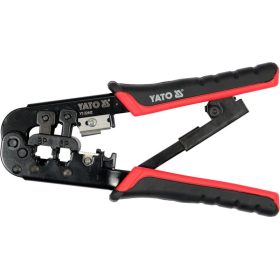   YATO Krimpelő fogó 190 mm UTP hálózati/RJ45 és telefon/RJ11 csatlakozókhoz
