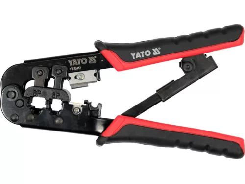 YATO Krimpelő fogó 190 mm UTP hálózati/RJ45 és telefon/RJ11 csatlakozókhoz