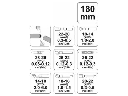 YATO Krimpelő fogó 180 mm/0,08-6 mm2