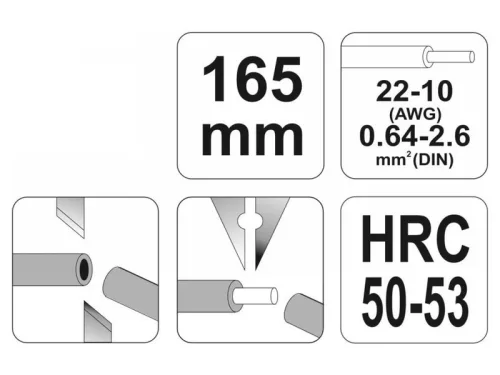 YATO Blankoló fogó 165 mm/0,64-2,6 mm2