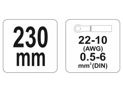 YATO Racsnis krimpelő fogó 230 mm/0,5-6,0 mm2