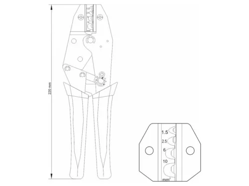YATO Krimpelő fogó 230 mm/1,5-10 mm2
