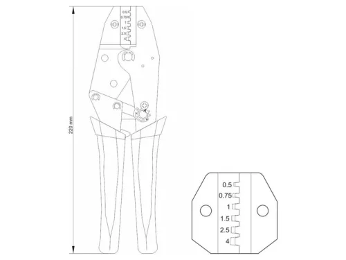 YATO Krimpelő fogó 230 mm/0,5-4,0 mm2