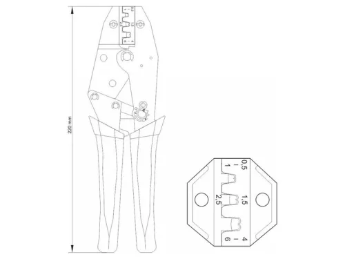 YATO Racsnis krimpelő fogó 230 mm/0,5-6,0 mm2