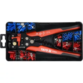   YATO Krimpelő fogó 205 mm/0,2-6,0 mm2 és 190 részes kábelsaru készlet