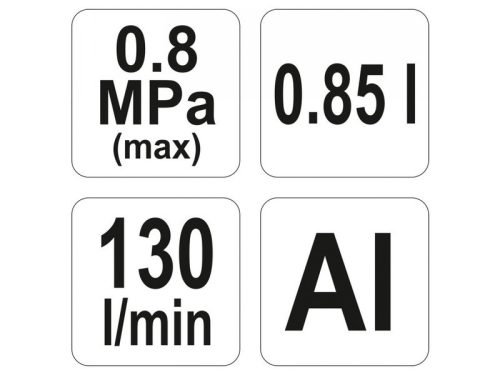 YATO Alsótartályos olajszóró pisztoly 850 ml fém