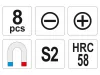YATO Csavarhúzó készlet 8 részes mágneses S2