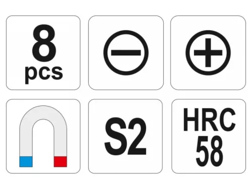 YATO Csavarhúzó készlet 8 részes mágneses S2