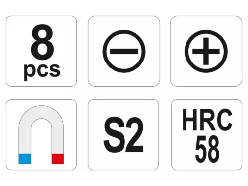 YATO Csavarhúzó készlet 8 részes mágneses S2