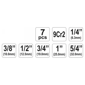 YATO Csőmenetmetsző készlet 7 részes (1/4 - 5/4")