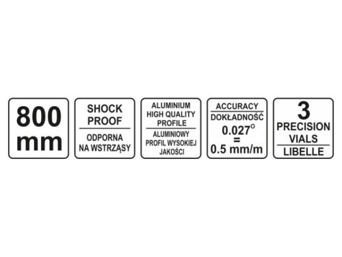 YATO Vízmérték 3 libella 2 fogantyú 800 mm