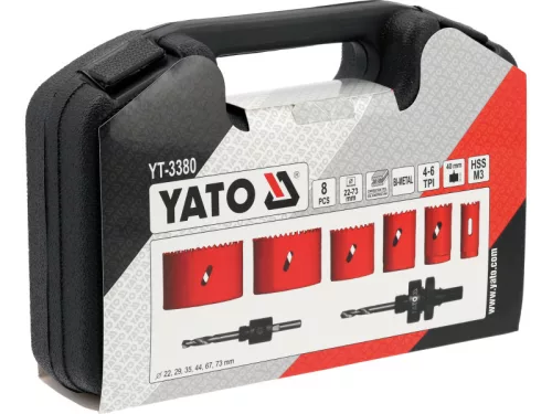 YATO Körkivágó készlet 8 részes (22-73 mm) bimetál
