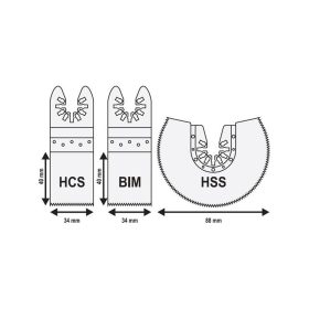 YATO Fűrészlap készlet 3 részes multifunkciós géphez