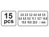 YATO Bőrlyukasztó készlet 15 részes 2-22 mm