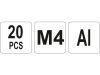 YATO Alumínium szegecsanya M4 (20 db)