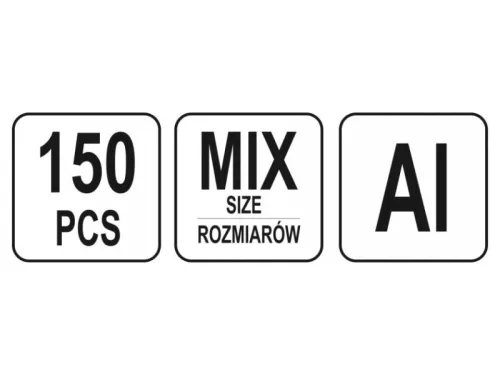 YATO Alumínium szegecsanya készlet 150 részes M3-M10