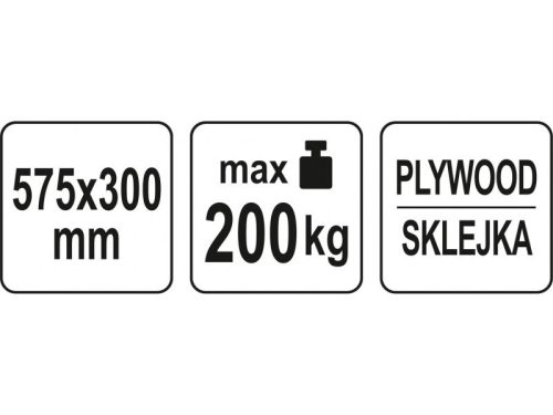 YATO Áruszállító kocsi 575 x 300 mm 200 kg