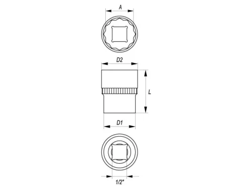 YATO Dugókulcs 3/8" 6 mm CrV
