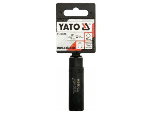 YATO Vékonyfalú gyertyakulcs 3/8" 14 mm / 63 mm