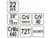 YATO Dugókulcs készlet 22 részes 3/8" 6-22 mm CrV