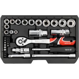   YATO Racsnis szerszámkészlet 34 részes 1/4" és 3/8"