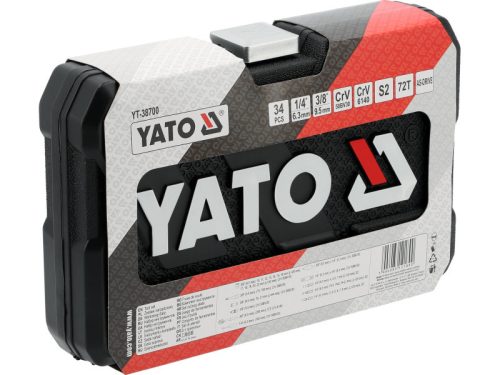 YATO Racsnis szerszámkészlet 34 részes 1/4" és 3/8"