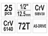 YATO Dugókulcs készlet 25 részes 1/2" 10-32 mm CrV