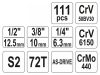 YATO Dugókulcs készlet 111 részes 1/4", 3/8", 1/2" CrV