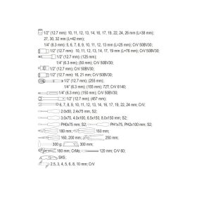  YATO Szerszámkészlet 79 részes 1/4", 1/2" CrV CrMo