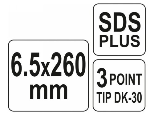 YATO Kőzetfúró 6,5 x 260/183 mm SDS-Plus