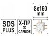 YATO Kőzetfúró 8,0 x 160/100 mm négyélű SDS-Plus