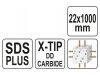 YATO Kőzetfúró 22 x 1000/930 mm négyélű SDS-Plus