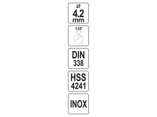 YATO Csigafúró 4,2 x 75/45 mm inox HSS Premium
