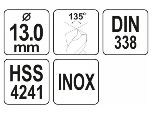 YATO Csigafúró 13,0 x 150/100 mm inox HSS Premium