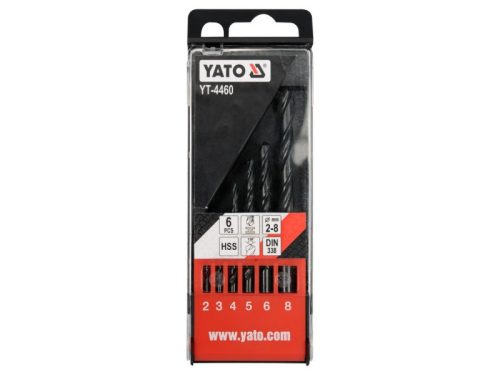 YATO Csigafúró készlet 6 részes 2-8 mm HSS