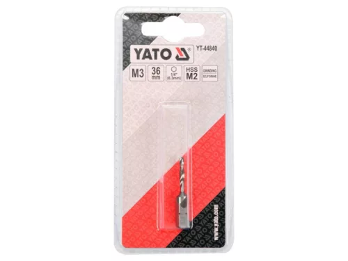 YATO Kombinált gépi fúró-menetfúró M3 bit befogású