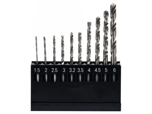 YATO Csigafúró készlet bit befogású 10 részes 1,5-6 mm HSS 6542