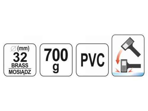 YATO Műanyag kalapács és réz 700 g visszarúgásmentes 32 mm