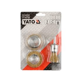   YATO Csapos körkefe, ecsetkefe, fazékkefe készlet 3 részes sárgaréz