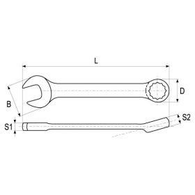 YATO Rövid csillag-villáskulcs 17 mm / 128 mm CrV