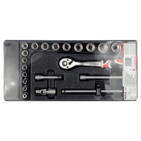   YATO Dugókulcs készlet 22 részes 3/8" 6-22 mm CrV (fiókbetét)