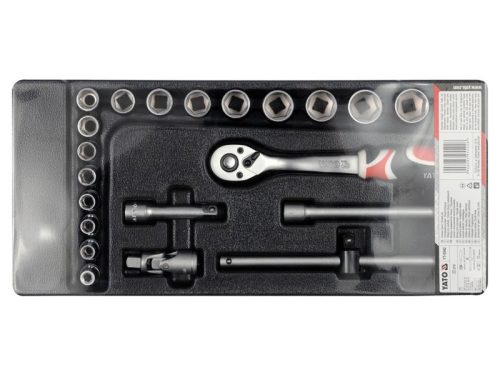 YATO Dugókulcs készlet 22 részes 3/8" 6-22 mm CrV (fiókbetét)