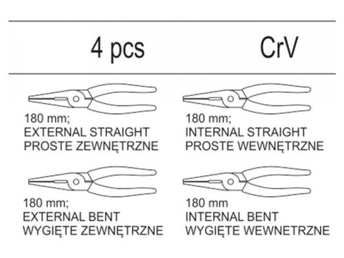 YATO Seeger fogó készlet 4 részes (fiókbetét)
