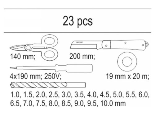 YATO Szerszámkészlet 23 részes (fiókbetét)