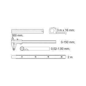 YATO Mérőeszköz készlet 5 részes (fiókbetét)