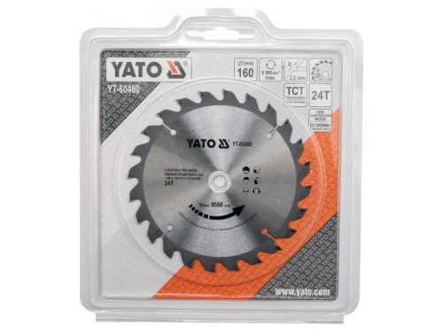 YATO Fűrésztárcsa fához 160 x 20 x 1,5 mm / 24T